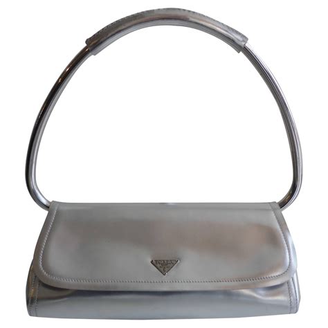 prada metal handle bag